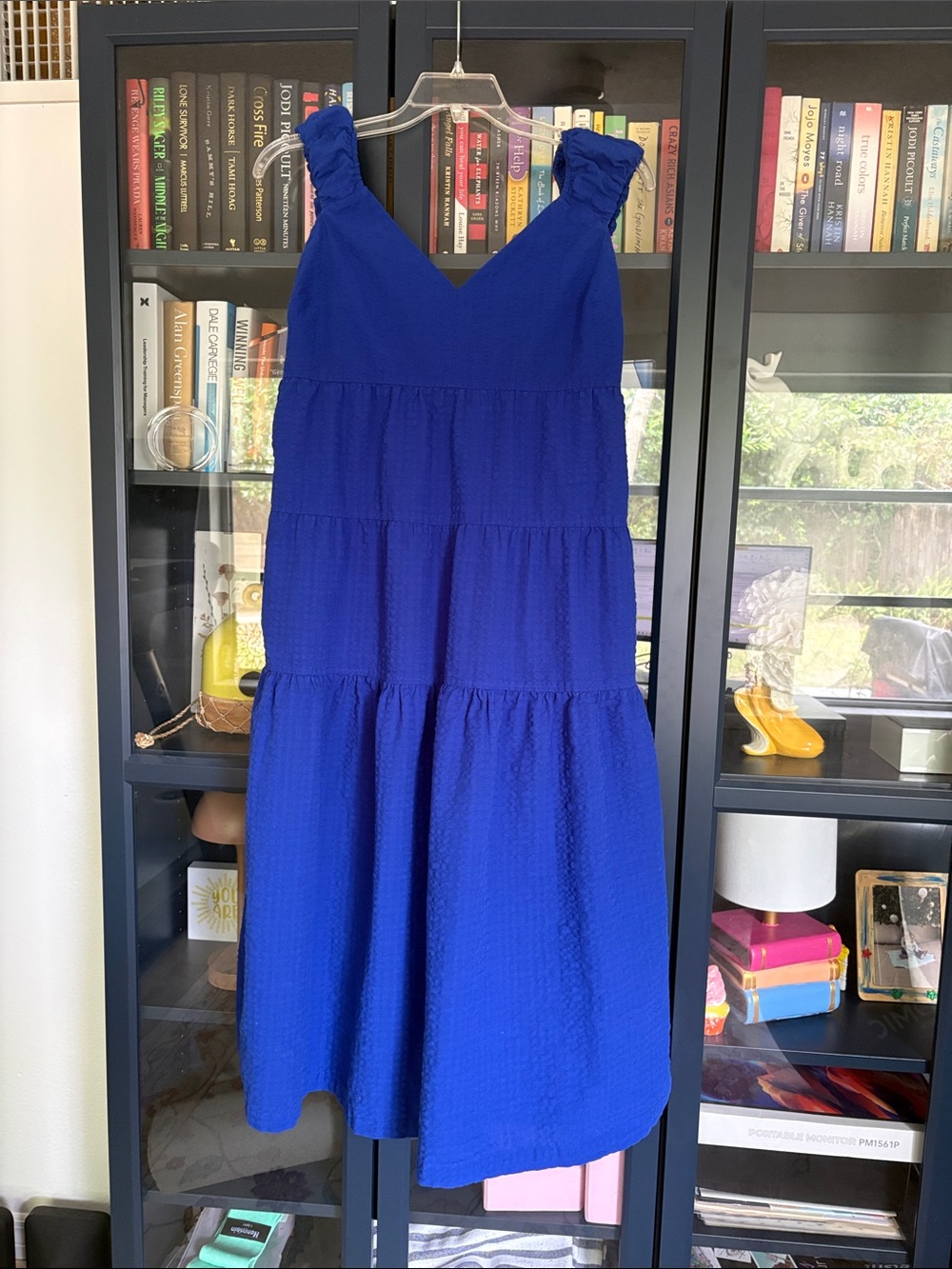 Old Navy Ruffled Strap V-Neck Tiered Maxi Dress — Cobalt Blue